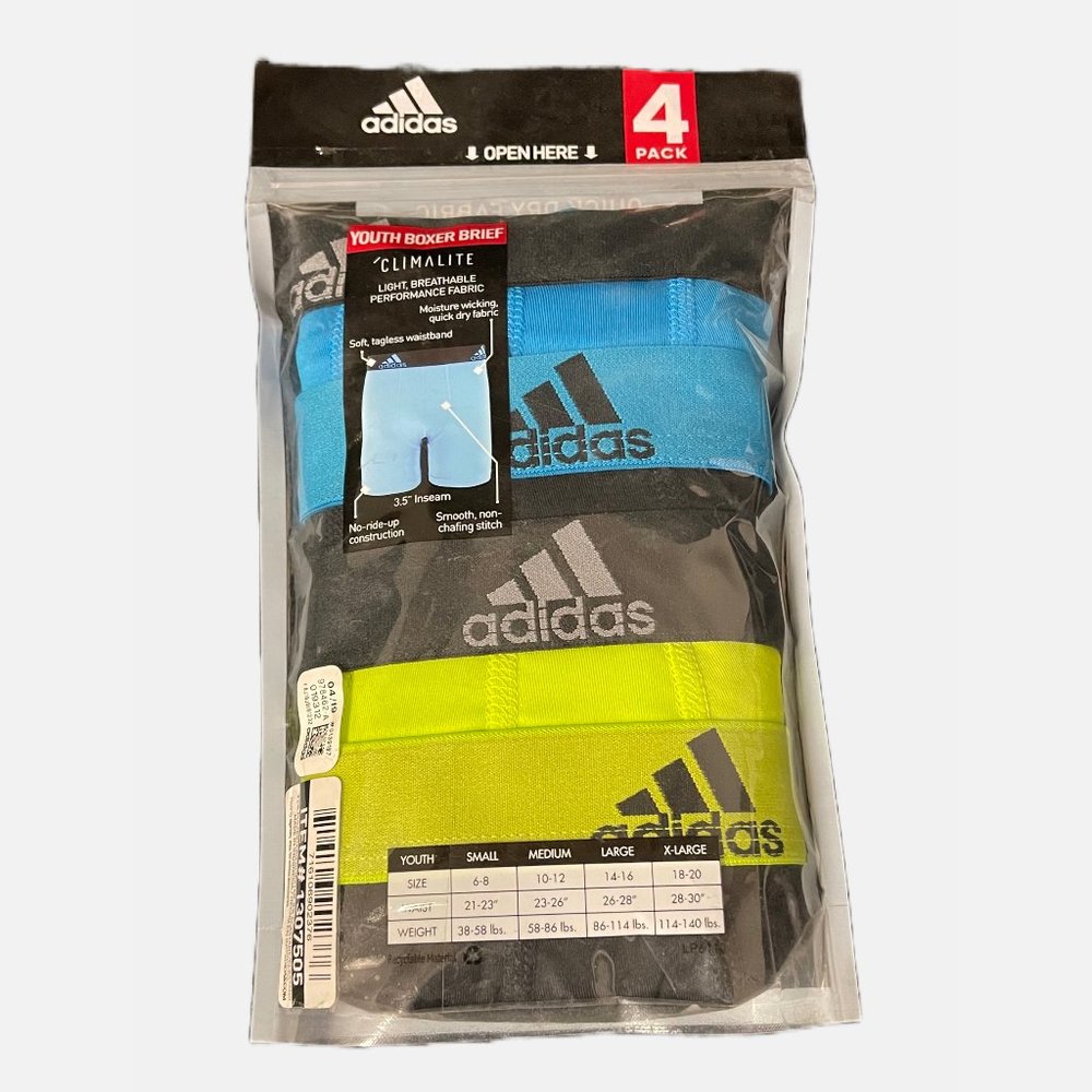 New! Adidas Performance Youth‎ Boxer Brief 4pk- XLarge (18-20) - Picture 2 of 2